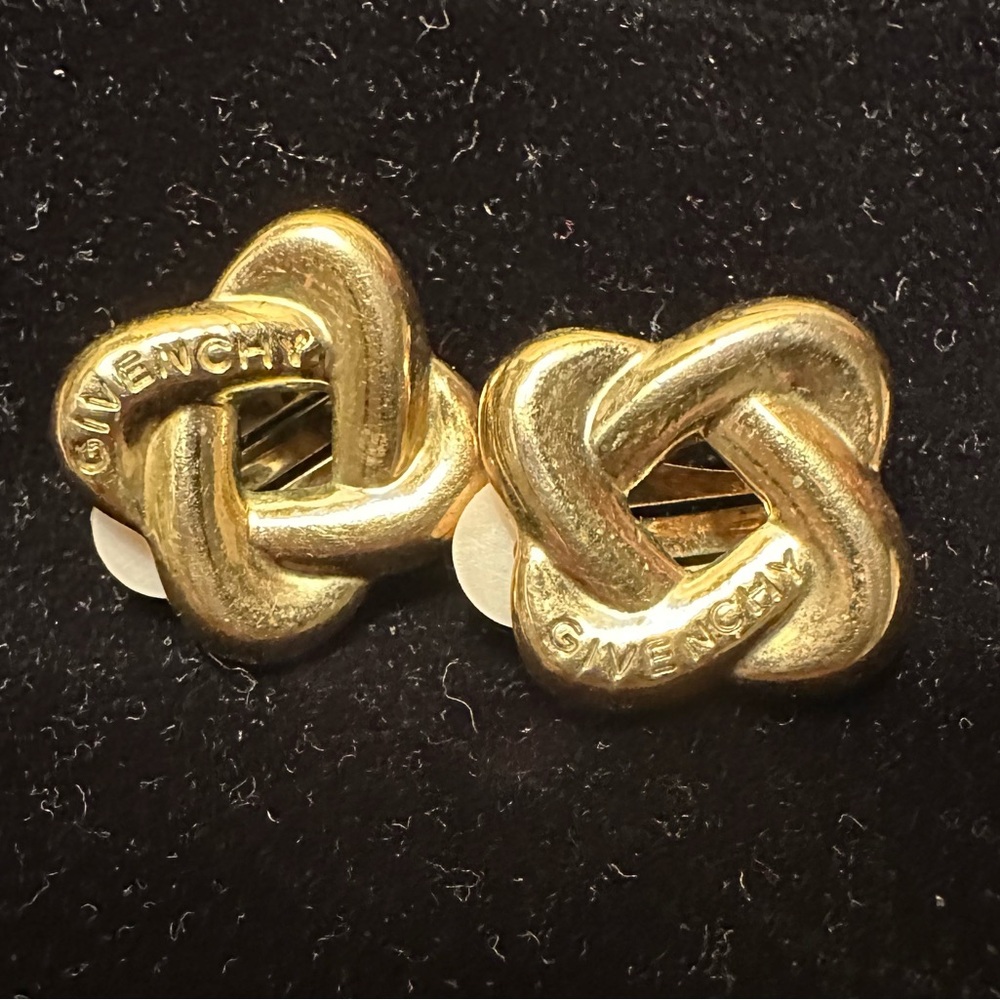 Vintage Givenchy Gold Knot Clip On Earrings